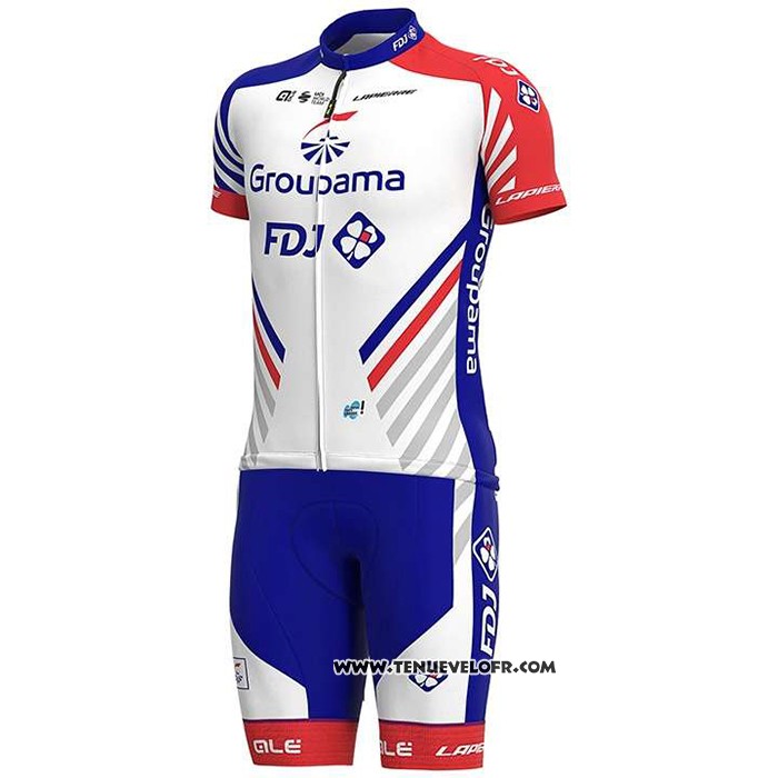 2020 Maillot Ciclismo Groupama-fdj Rouge Bleu Manches Courtes et Cuissard